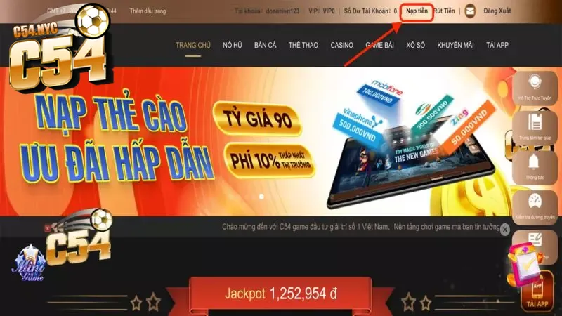 Gửi tiền cực nhanh chóng trên C54