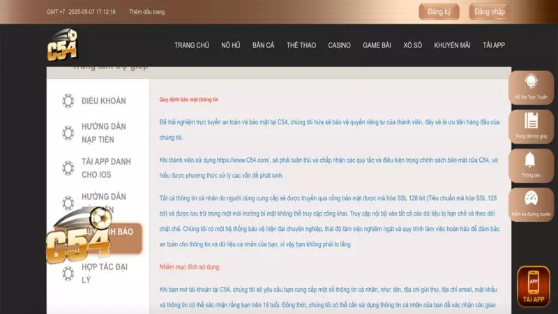 Tuân thủ chủ trương bảo mật tại C54